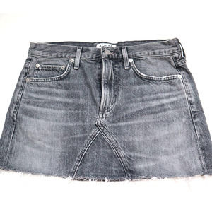 AGOLDE Denim Mini Skirt Gray Washed
